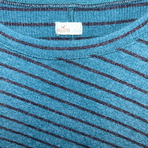 Hollister womens knit ribbed teal black long sleeve knee length dress size SMALL - Picture 2 of 6